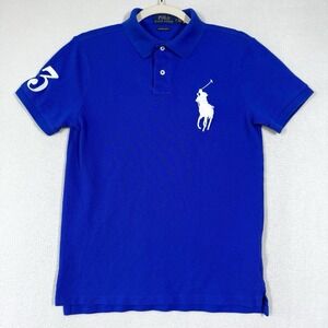 Polo Ralph Lauren Polo Shirt Mens Small Custom Slim Fit Big Pony 3 Embroidered
